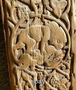 EXTREMELY RARE ANTIQUE CENTRAL ASIA SELDJUK CARVED WOOD PANEL 12 Century