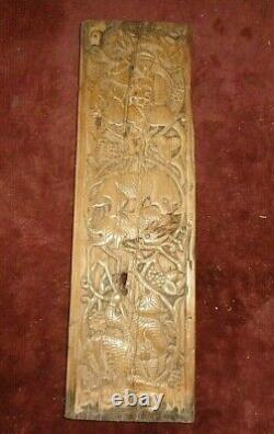 EXTREMELY RARE ANTIQUE CENTRAL ASIA SELDJUK CARVED WOOD PANEL 12 Century