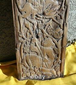 EXTREMELY RARE ANTIQUE CENTRAL ASIA SELDJUK CARVED WOOD PANEL 12 Century