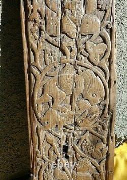 EXTREMELY RARE ANTIQUE CENTRAL ASIA SELDJUK CARVED WOOD PANEL 12 Century