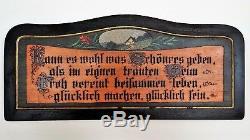 Ethnic German Carved and Painted Motto on a Hardwood Panel (San Antonio, Texas)