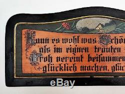 Ethnic German Carved and Painted Motto on a Hardwood Panel (San Antonio, Texas)
