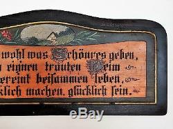 Ethnic German Carved and Painted Motto on a Hardwood Panel (San Antonio, Texas)