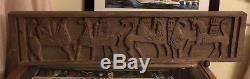 Evelyn Ackerman Panorama Style Wood Carving Panel Mid Century Modern Eames Era