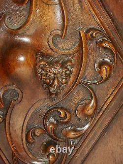 Fabulous lot of 2 French Antique Carved Oak Wood Door Panel, Gothic pattern