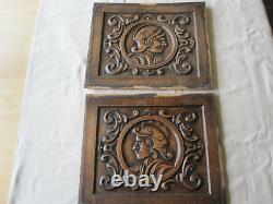 Fantastic pair off carved panels antiques french wood carving gotic style