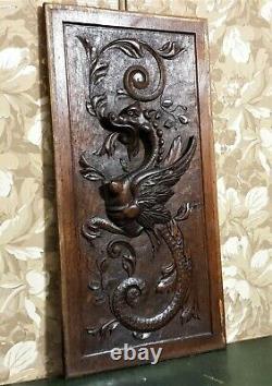 Female dragon fire chimera carving panel Antique french architectural salvage