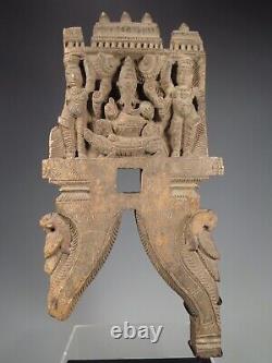 Fine India Indian Carved Wood with Ganesh Ganesha & Attendants Panel ca. 19th c