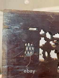 Finely Carved Chinese Antique 19th C. Carved Wood Relief Panel With Dragon