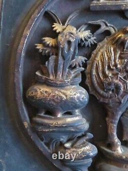 Finest Quality Antique Chinese Carved & Gilt Wood Panel - Qing - 18th Century