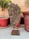 Floral Statue Bracket 1700's Antique Wood Hand Carved Painted Panel With Stand