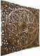 Floral Wood Carved Wall Art Panel. Decorative Bali Asian Home Decor Headboard