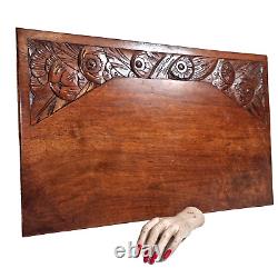 Flower art deco wood carving panel 23.94 in Antique French architectural salvage