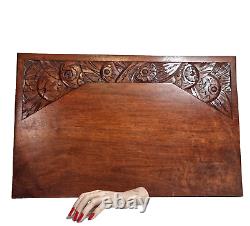 Flower art deco wood carving panel 23.94 in Antique French architectural salvage