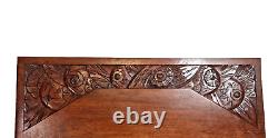 Flower art deco wood carving panel 23.94 in Antique French architectural salvage