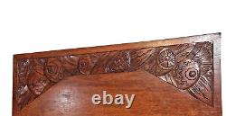 Flower art deco wood carving panel 23.94 in Antique French architectural salvage