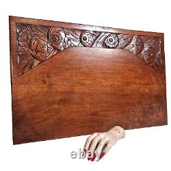 Flower art deco wood carving panel 23.94 in Antique French architectural salvage