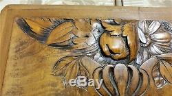 Flower fruit wood carving panel Antique french art deco architectural salvage
