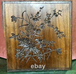 Flower leaves fruit berry carving panel Antique french architectural salvage 10