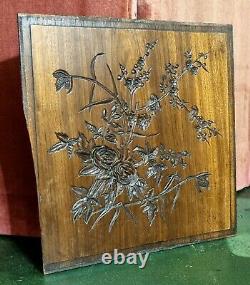 Flower leaves fruit berry carving panel Antique french architectural salvage 10