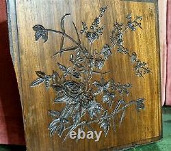 Flower leaves fruit berry carving panel Antique french architectural salvage 10