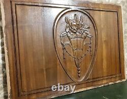 Flower ribbon decorative carving panel Antique french architectural salvage 26