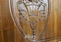 Flower ribbon decorative carving panel Antique french architectural salvage 26