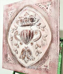 Flower scroll leaf decorative carving panel Antique french architectural salvage