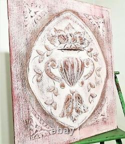 Flower scroll leaf decorative carving panel Antique french architectural salvage