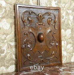 Flower scroll leaves carved wood panel Antique french architectural salvage 18