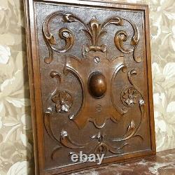 Flower scroll leaves carved wood panel Antique french architectural salvage 18