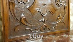 Flower scroll leaves carved wood panel Antique french architectural salvage 18