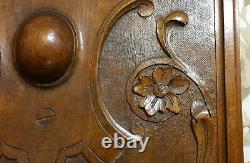 Flower scroll leaves carved wood panel Antique french architectural salvage 18