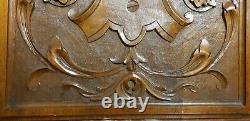 Flower scroll leaves carved wood panel Antique french architectural salvage 18