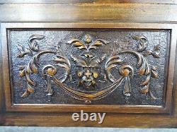 French Antique A Pair of Carved Walnut Wood Panel Gothic -Grotesque Head Faune
