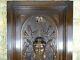 French Antique Architectural Deep Hand Carved Walnut Wood Door Panel Butterfly