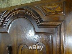 French Antique Architectural Large Deep Hand Carved Walnut Wood Door Panel