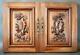 French Antique Architectural Pair Of Carved Salvaged Wood Cupboard Door Panel