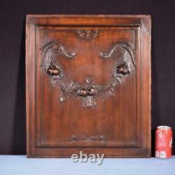 French Antique Architectural Panel Door Solid Walnut Wood Highly Carved