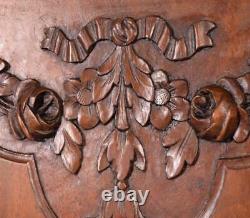French Antique Architectural Panel Door Solid Walnut Wood Highly Carved Salvage