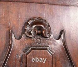 French Antique Architectural Panel Door Solid Walnut Wood Salvage Carved