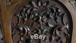 French Antique Carved Architectural Panel Door Solid Walnut Wood