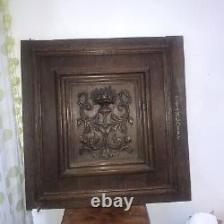 French Antique Carved Panel Door Solid Walnut Wood Urn Sea Creatures 25 x 25