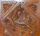 French Antique Carved Salvaged Wood Door Panel Victorian Griffin Chimera