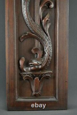 French Antique Carved Wall Panel Door Dolphin Renaissance Style 1