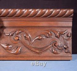 French Antique Deep Carved Architectural Panel Solid Walnut Wood withFace Salvage