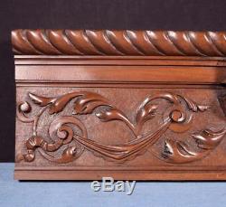 French Antique Deep Carved Architectural Panel Solid Walnut Wood withFace Salvage
