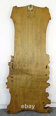 French Antique Deep Carved Walnut Wood Panel Mountain Flowers Art Nouveau