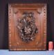 French Antique Deeply Carved Oak Wood Panel With & Bird Hunting Salvage