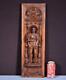 French Antique Deeply Carved Solid Oak Wood Panel With Figure Highly Detailed